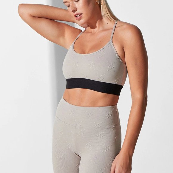 Noli Yoga - Monogram Jacquard Biker Short - Taupe - Picture 2 of 3